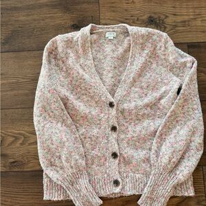 J. Crew Women's Pink and Cream Cardigan Sweater